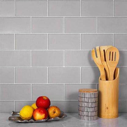 Gray 3x6 Matte Subway Glass Tile (40 pack, 5 sq ft/case) - Sample