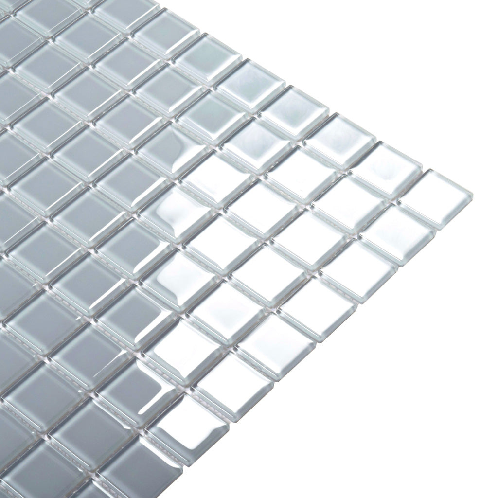Gray 12x12 Glossy Square Glass Mosaic Tile (10 pack, 9.67 sq ft/case)
