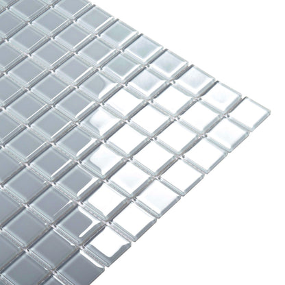 Gray 12x12 Glossy Square Glass Mosaic Tile (10 pack, 9.67 sq ft/case)