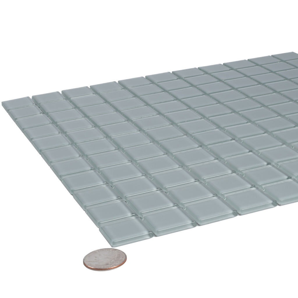 Stone Blue 12x12 Glossy Square Glass Mosaic Tile (10 pack, 9.67 sq ft/case) - Sample