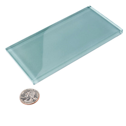 Stone Blue 3x6 Glossy Subway Glass Tile (40 pack, 5 sq ft/case) - Sample