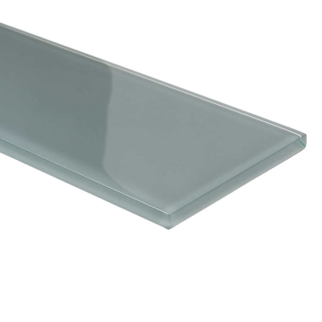 Gray 4x16 Glossy Subway Glass Tile (12 pack, 5.33 sq ft/case)
