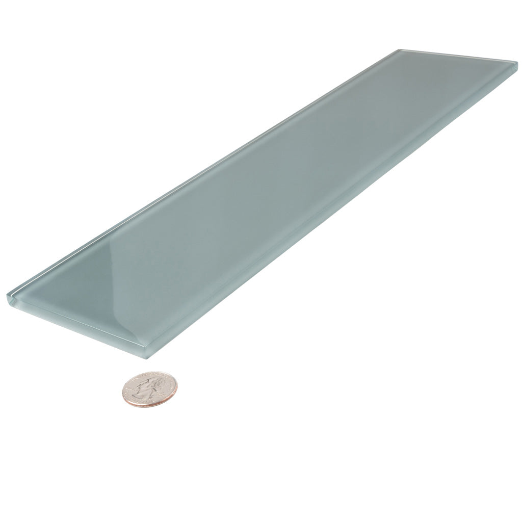 Gray 4x16 Glossy Subway Glass Tile (12 pack, 5.33 sq ft/case)