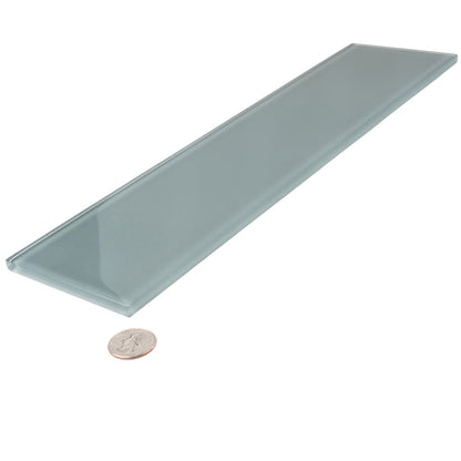 Gray 4x16 Glossy Subway Glass Tile (12 pack, 5.33 sq ft/case)