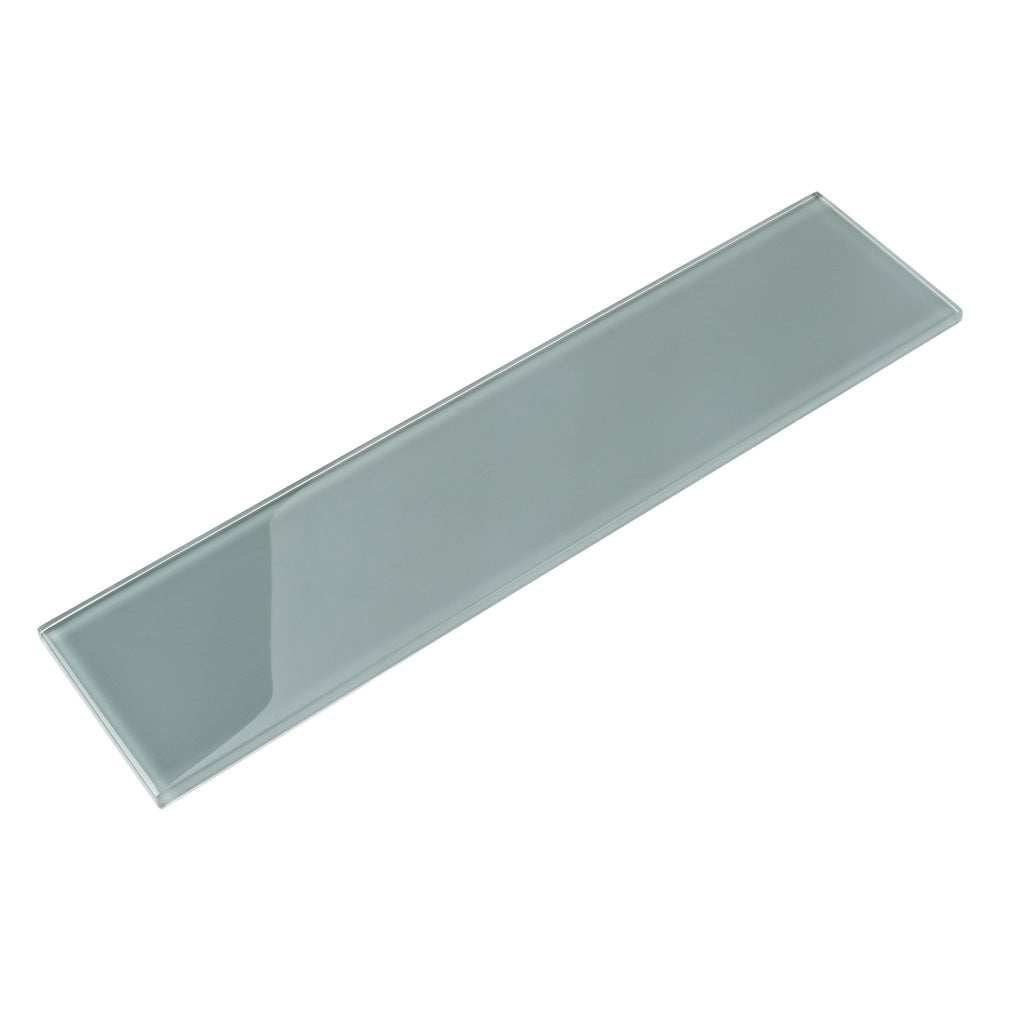 Gray 4x16 Glossy Subway Glass Tile (12 pack, 5.33 sq ft/case)