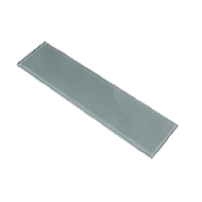 Gray 4x16 Glossy Subway Glass Tile (12 pack, 5.33 sq ft/case)
