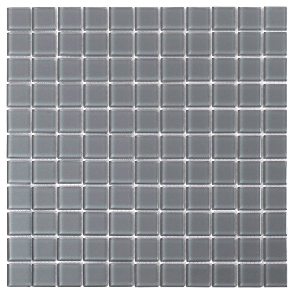 Coin Gray 12x12 Glossy Square Glass Mosaic Tile (10 pack, 9.67 sq ft/case) - Sample