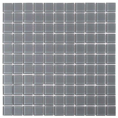Coin Gray 12x12 Glossy Square Glass Mosaic Tile (10 pack, 9.67 sq ft/case) - Sample