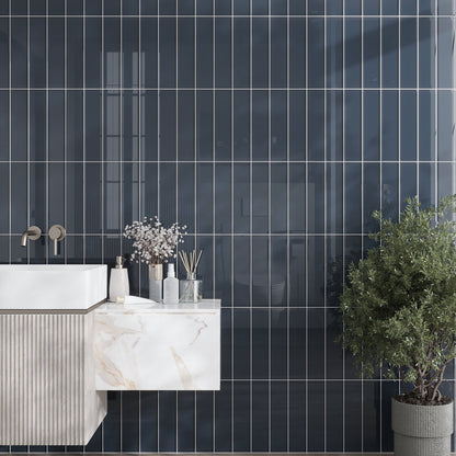 Coin Gray 3x12 Glossy Subway Glass Tile (20 pack, 5 sq ft/case)