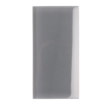 Coin Gray 3x6 Glossy Subway Glass Tile (40 pack, 5 sq ft/case)