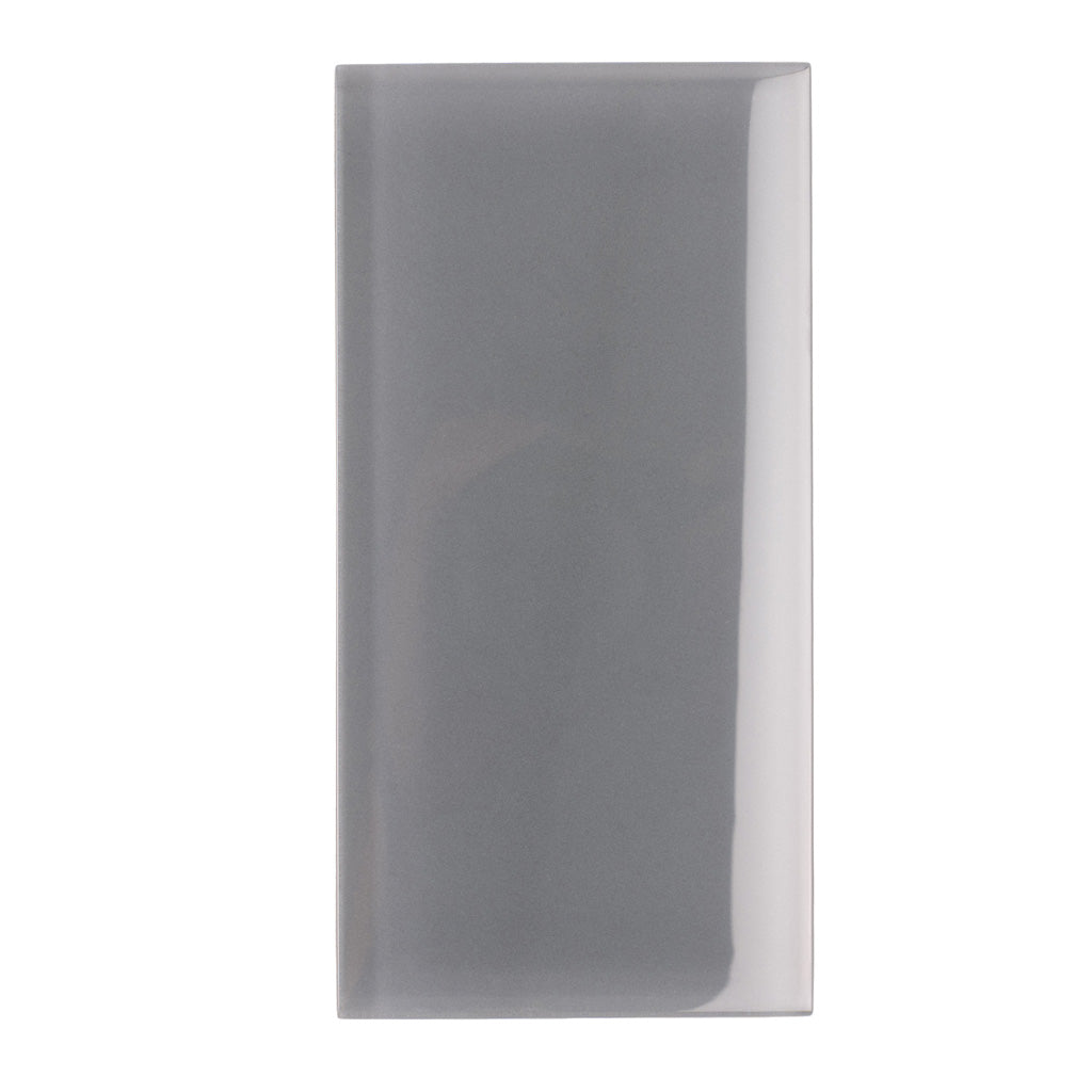 Coin Gray 3x6 Glossy Subway Glass Tile (40 pack, 5 sq ft/case) - Sample