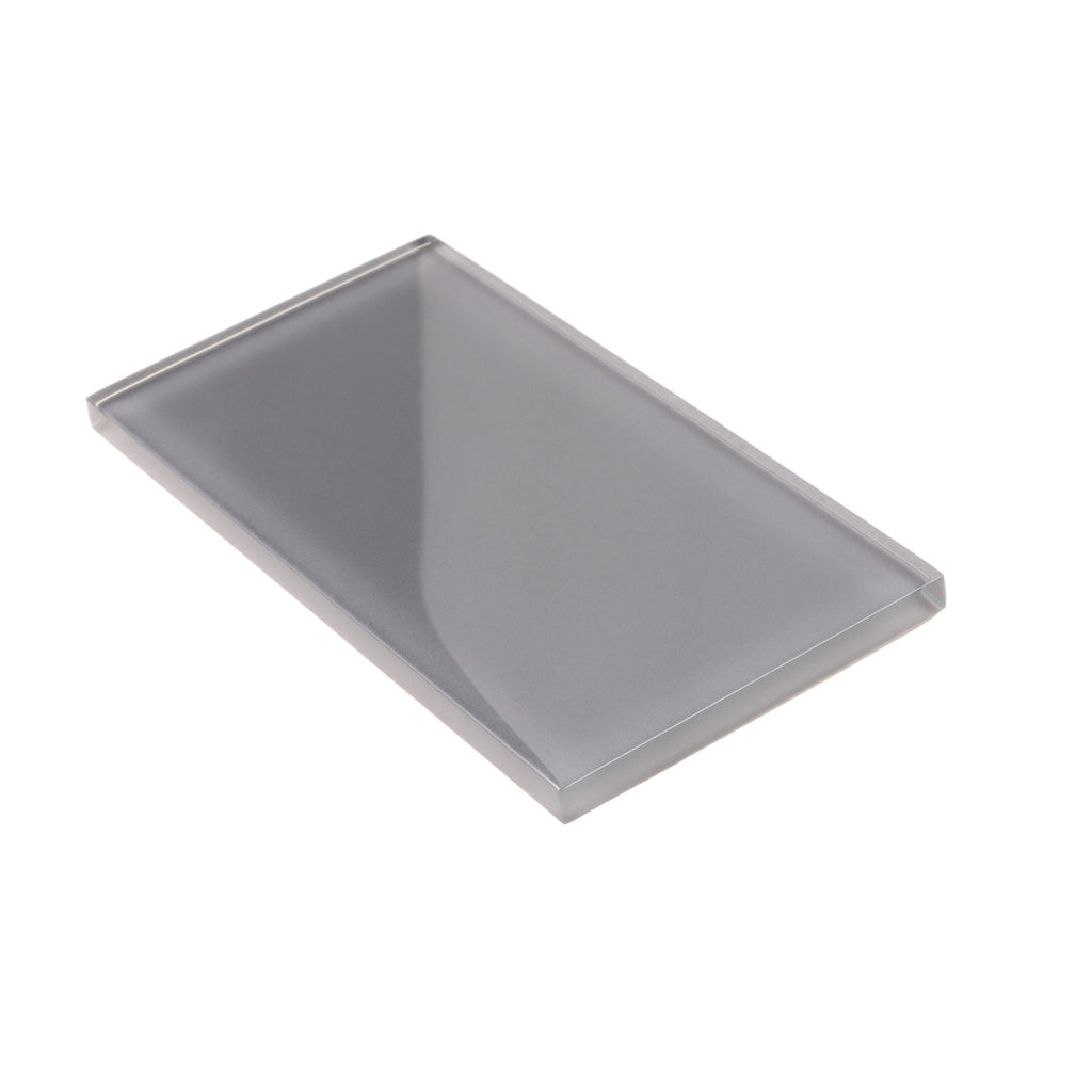 Coin Gray 3x6 Glossy Subway Glass Tile (40 pack, 5 sq ft/case) - Sample