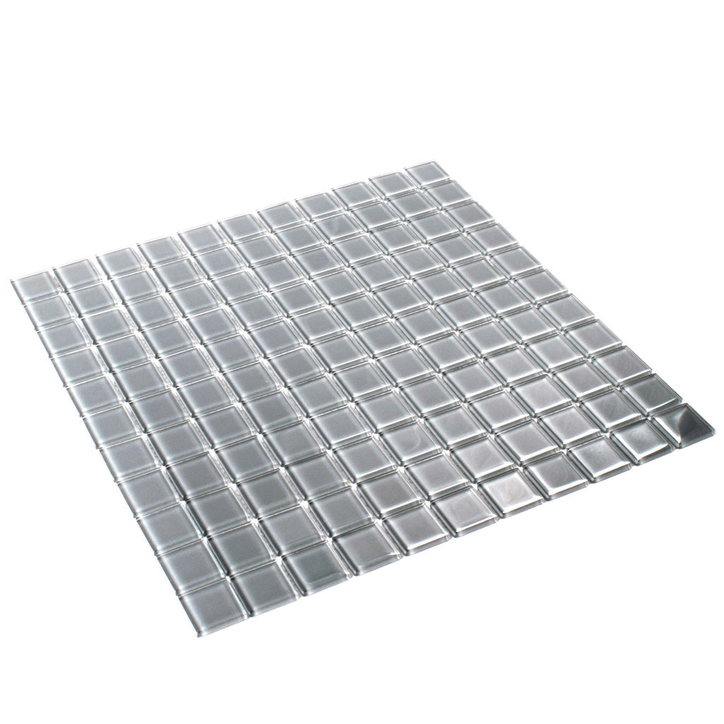 Coin Gray 12x12 Glossy Square Glass Mosaic Tile (10 pack, 9.67 sq ft/case)