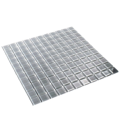 Coin Gray 12x12 Glossy Square Glass Mosaic Tile (10 pack, 9.67 sq ft/case)