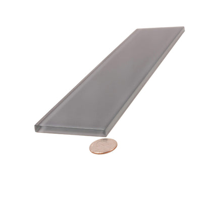 Coin Gray 3x12 Glossy Subway Glass Tile (20 pack, 5 sq ft/case) - Sample