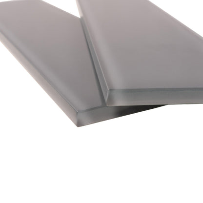 Coin Gray 3x12 Glossy Subway Glass Tile (20 pack, 5 sq ft/case)