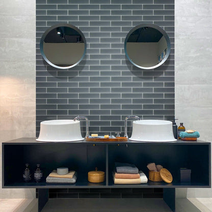 Coin Gray 3x12 Matte Subway Glass Tile (20 pack, 5 sq ft/case)