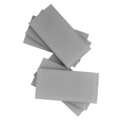 Coin Gray 3x6 Matte Subway Glass Tile (40 pack, 5 sq ft/case)