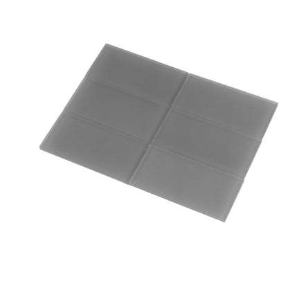 Coin Gray 3x6 Matte Subway Glass Tile (40 pack, 5 sq ft/case)