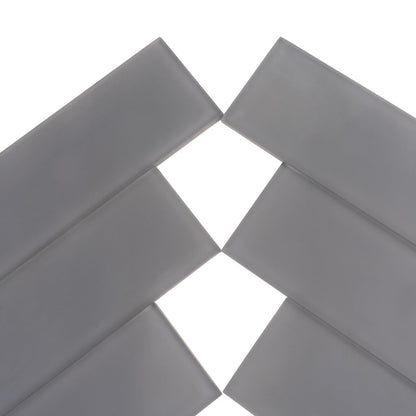 Coin Gray 3x12 Matte Subway Glass Tile (20 pack, 5 sq ft/case)