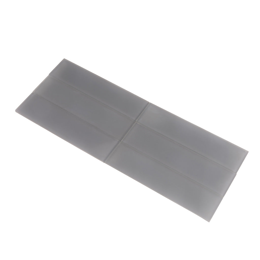 Coin Gray 3x12 Matte Subway Glass Tile (20 pack, 5 sq ft/case)