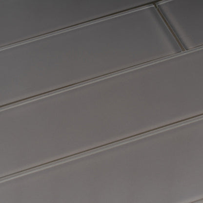 Ash Gray 3x12 Glossy Subway Glass Tile (20 pack, 5 sq ft/case) - Sample
