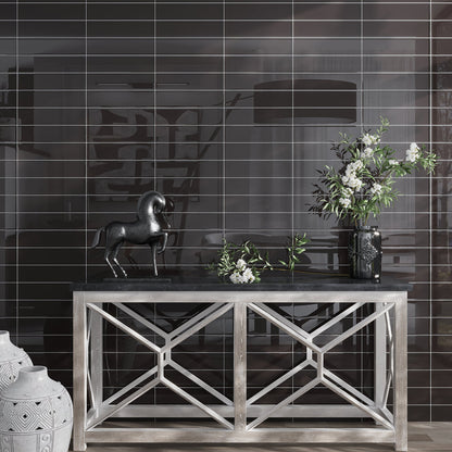 Ash Gray 4x16 Glossy Subway Glass Tile (12 pack, 5.33 sq ft/case)