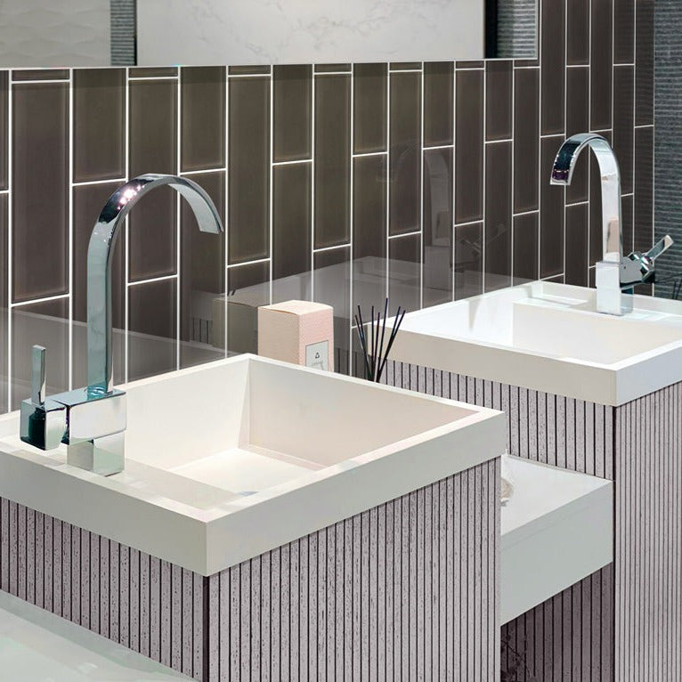 Ash Gray 4x16 Glossy Subway Glass Tile (12 pack, 5.33 sq ft/case)