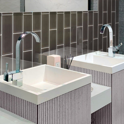 Ash Gray 4x16 Glossy Subway Glass Tile (12 pack, 5.33 sq ft/case)