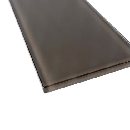 Ash Gray 4x16 Glossy Subway Glass Tile (12 pack, 5.33 sq ft/case)
