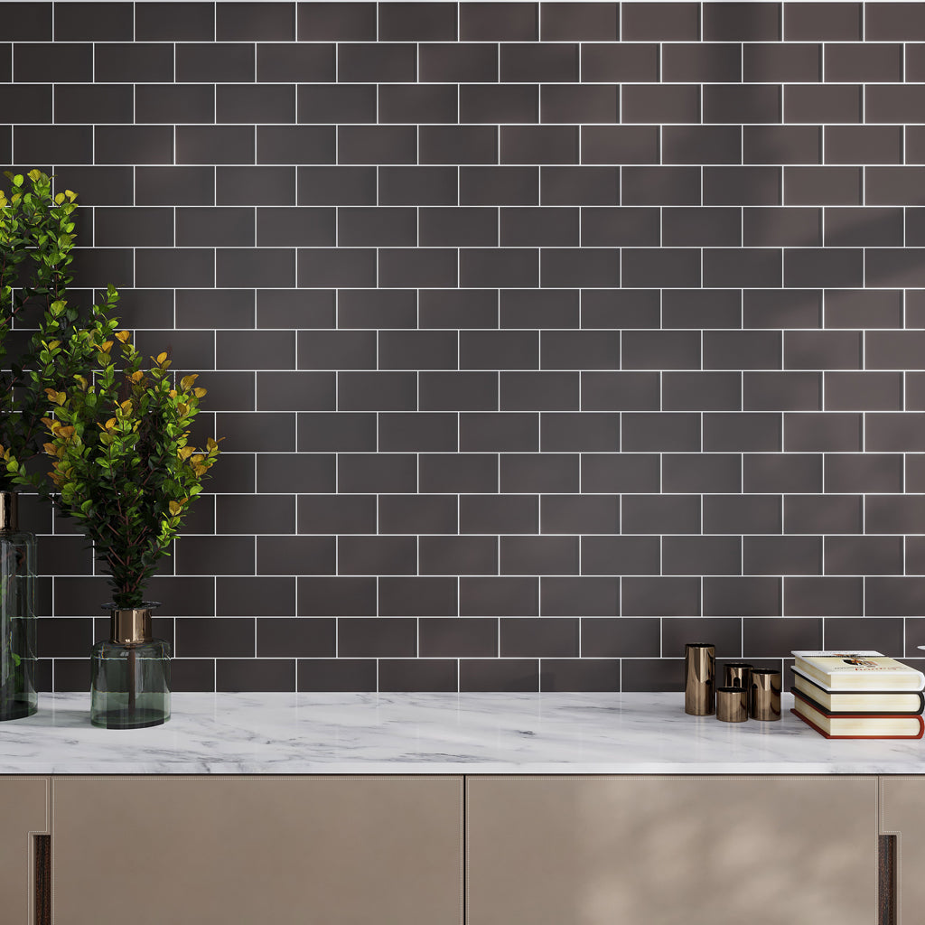 Ash Gray 3x6 Matte Subway Glass Tile (40 pack, 5 sq ft/case)