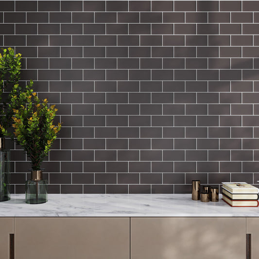 Ash Gray 3x6 Matte Subway Glass Tile (40 pack, 5 sq ft/case)