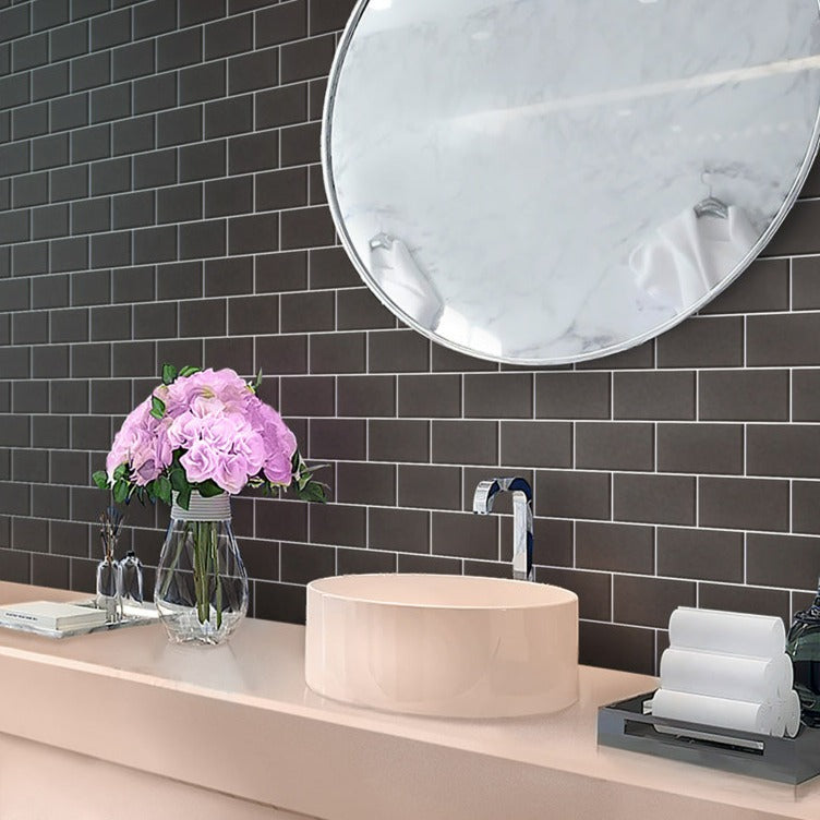 Ash Gray 3x6 Matte Subway Glass Tile (40 pack, 5 sq ft/case)