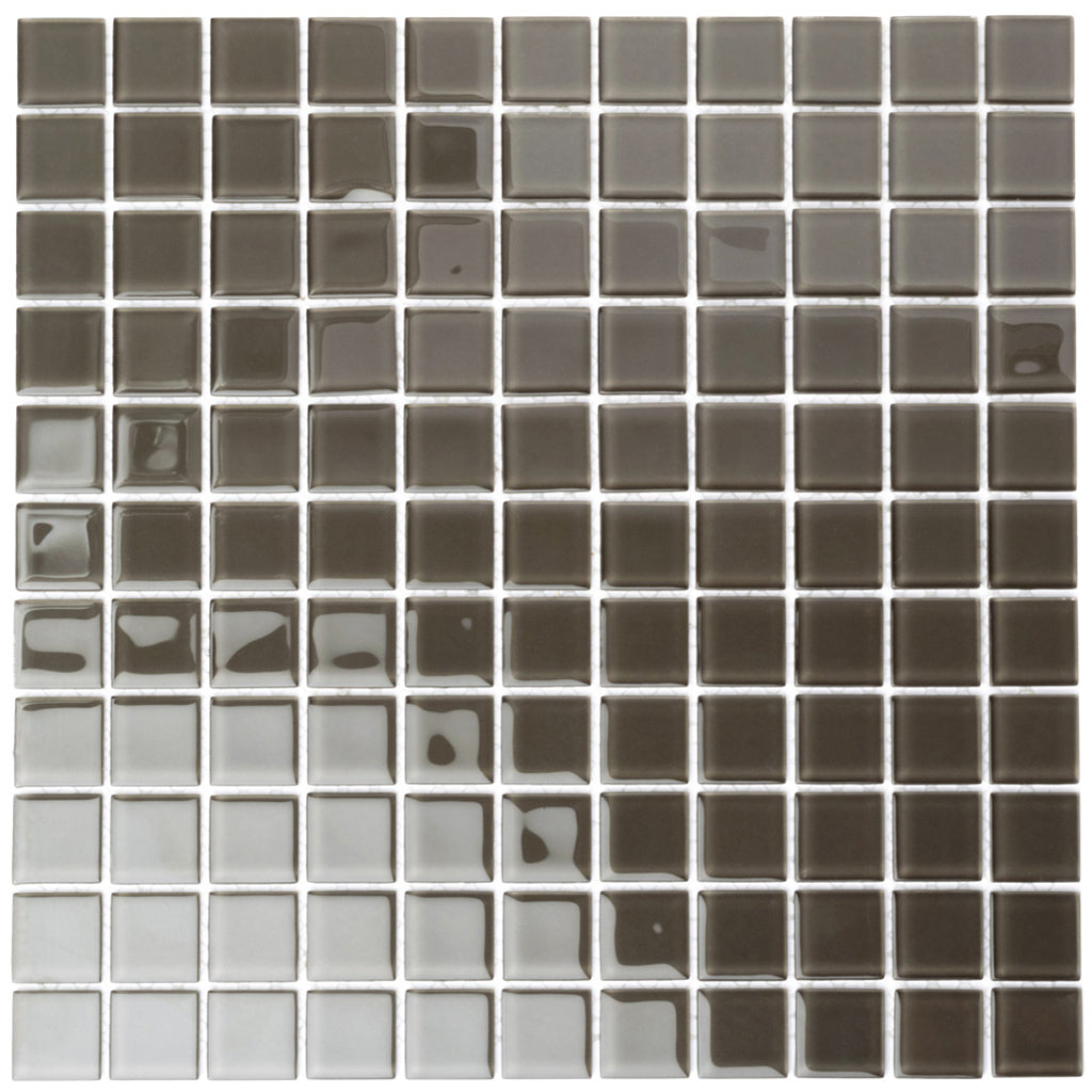 Ash Gray 12x12 Glossy Square Glass Mosaic Tile (10 pack, 9.67 sq ft/case)