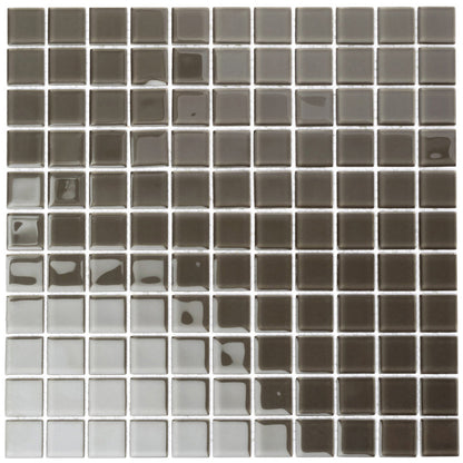 Ash Gray 12x12 Glossy Square Glass Mosaic Tile (10 pack, 9.67 sq ft/case)