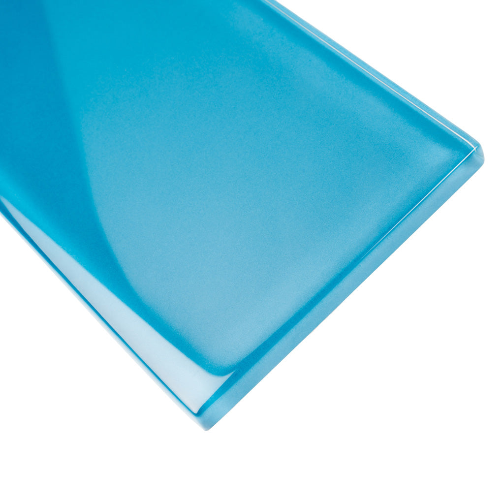 Cerulean Blue 3x12 Glossy Subway Glass Tile (20 pack, 5 sq ft/case)