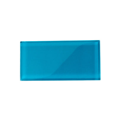 Cerulean Blue 3x6 Glossy Subway Glass Tile (40 pack, 5 sq ft/case) - Sample