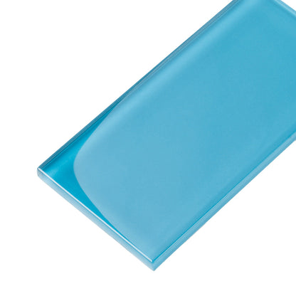 Cerulean Blue 3x6 Glossy Subway Glass Tile (40 pack, 5 sq ft/case) - Sample