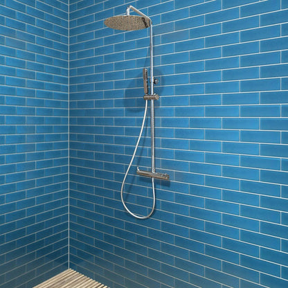 Cerulean Blue 3x12 Matte Subway Glass Tile (20 pack, 5 sq ft/case) - Sample