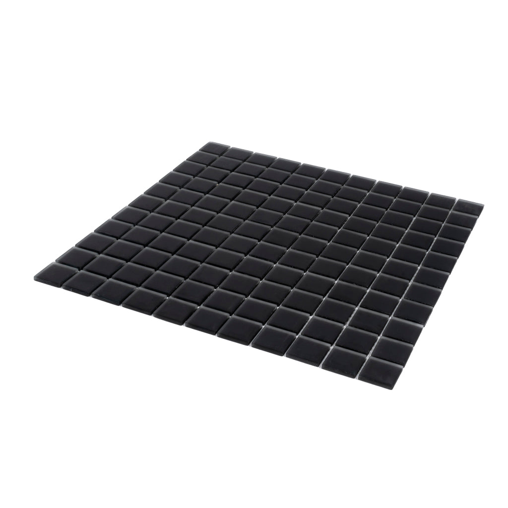 Black 12x12 Matte Square Glass Mosaic Tile (10 pack, 9.67 sq ft/case)