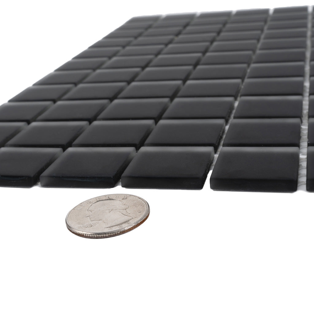 Black 12x12 Matte Square Glass Mosaic Tile (10 pack, 9.67 sq ft/case)