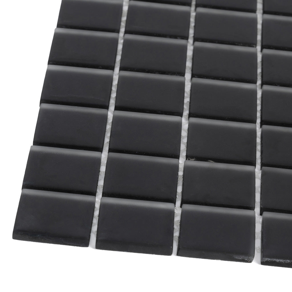 Black 12x12 Matte Square Glass Mosaic Tile (10 pack, 9.67 sq ft/case)