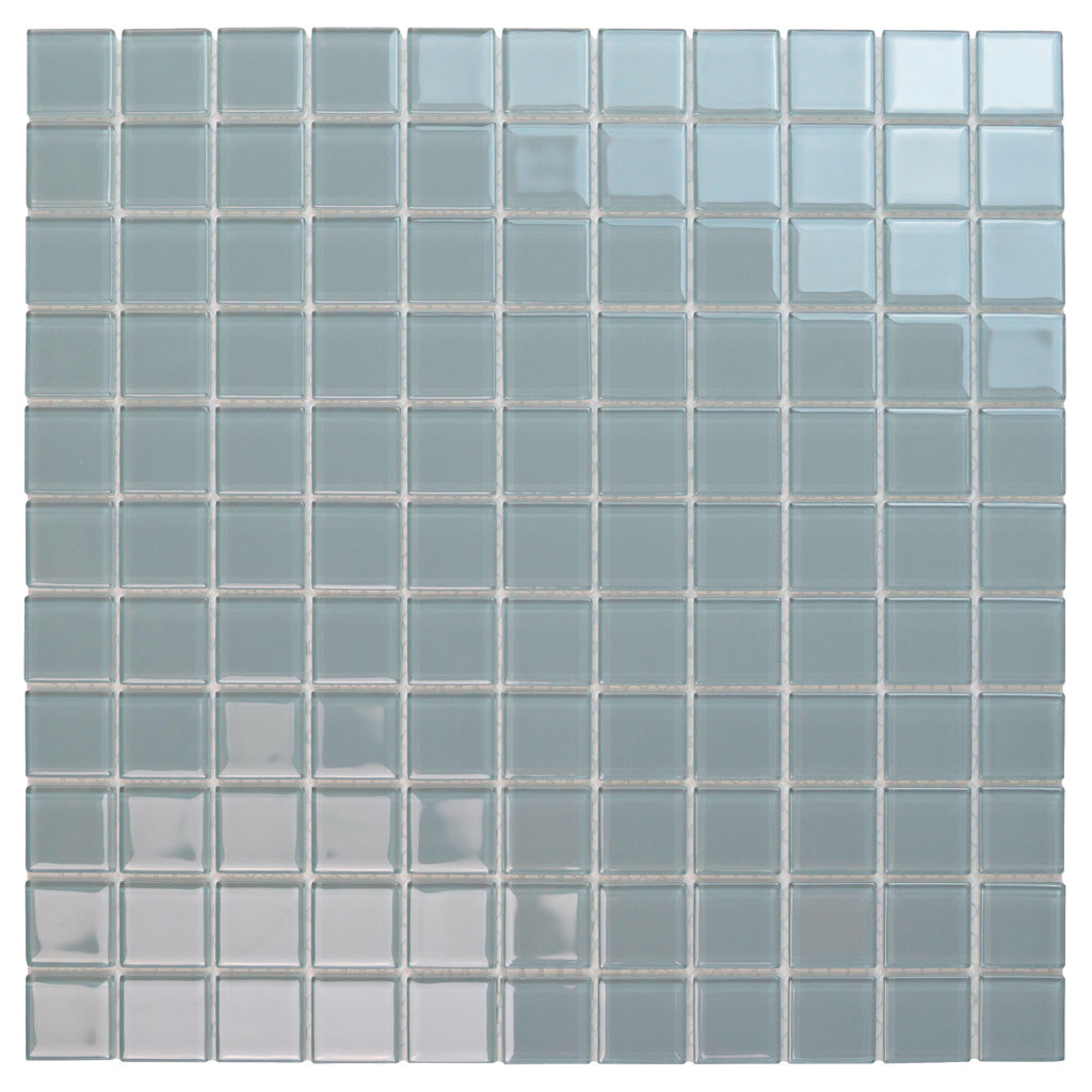 Stone Blue 12x12 Glossy Square Glass Mosaic Tile (10 pack, 9.67 sq ft/case) - Sample