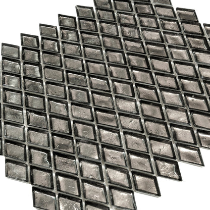 Silver 11x11 Glossy Diamond Glass Mosaic Tile (10 pack, 8.55 sq ft/case)