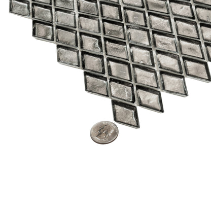 Gray 11x11 Glossy Diamond Glass Mosaic Tile (10 pack, 8.55 sq ft/case)
