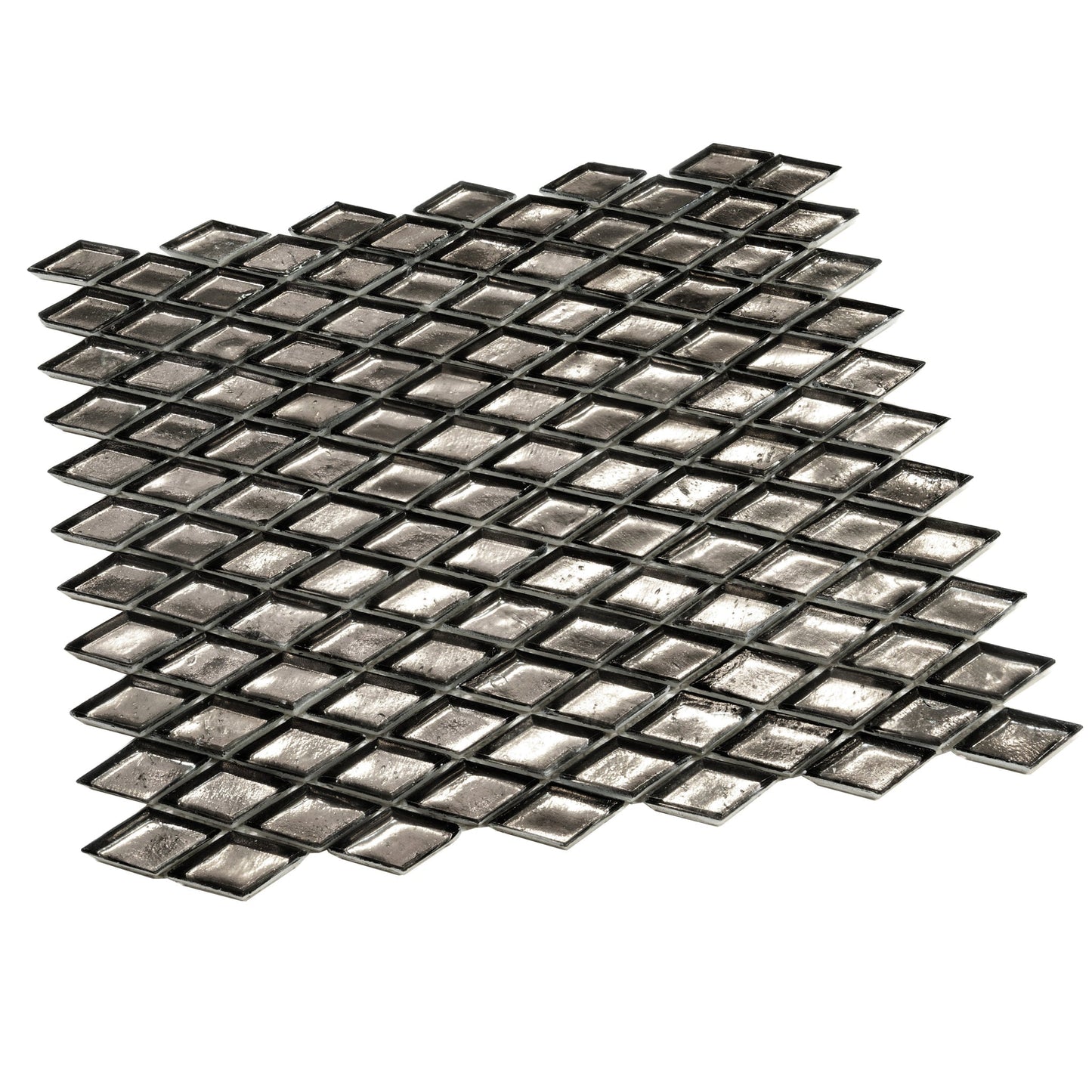 Gray 11x11 Glossy Diamond Glass Mosaic Tile (10 pack, 8.55 sq ft/case) - Sample
