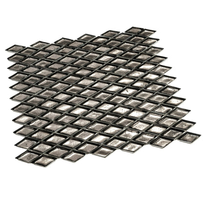 Gray 11x11 Glossy Diamond Glass Mosaic Tile (10 pack, 8.55 sq ft/case) - Sample