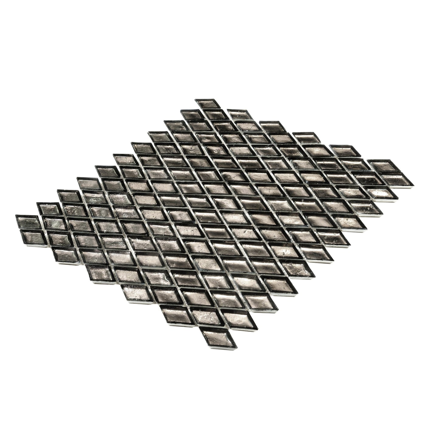 Gray 11x11 Glossy Diamond Glass Mosaic Tile (10 pack, 8.55 sq ft/case)