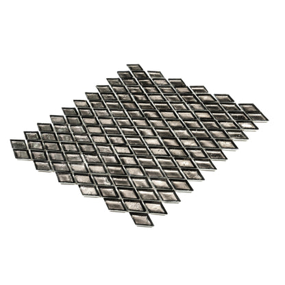 Gray 11x11 Glossy Diamond Glass Mosaic Tile (10 pack, 8.55 sq ft/case) - Sample