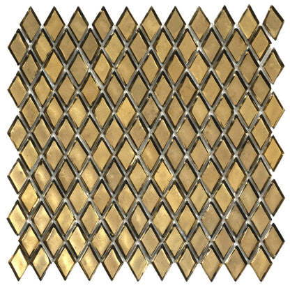 Gold 11x11 Glossy Diamond Glass Mosaic Tile (10 pack, 8.55 sq ft/case)